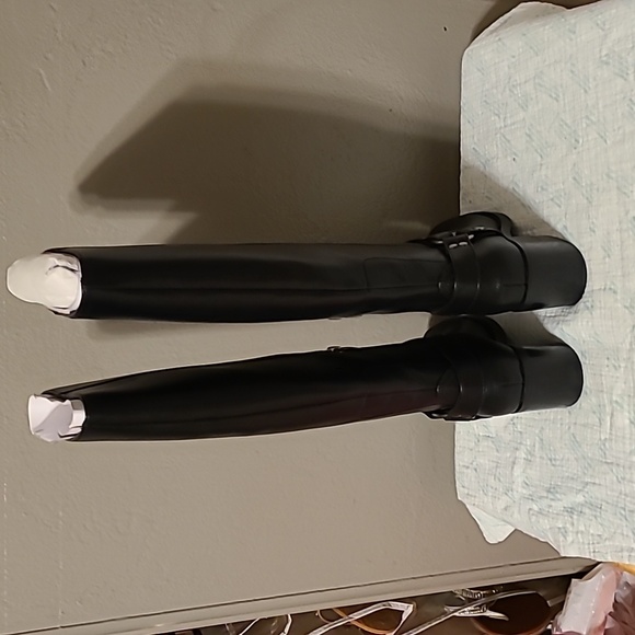 Nine West Koop 3 women's size 5.5M Faux Leather tall knee-high boots NIB Black - Picture 5 of 10